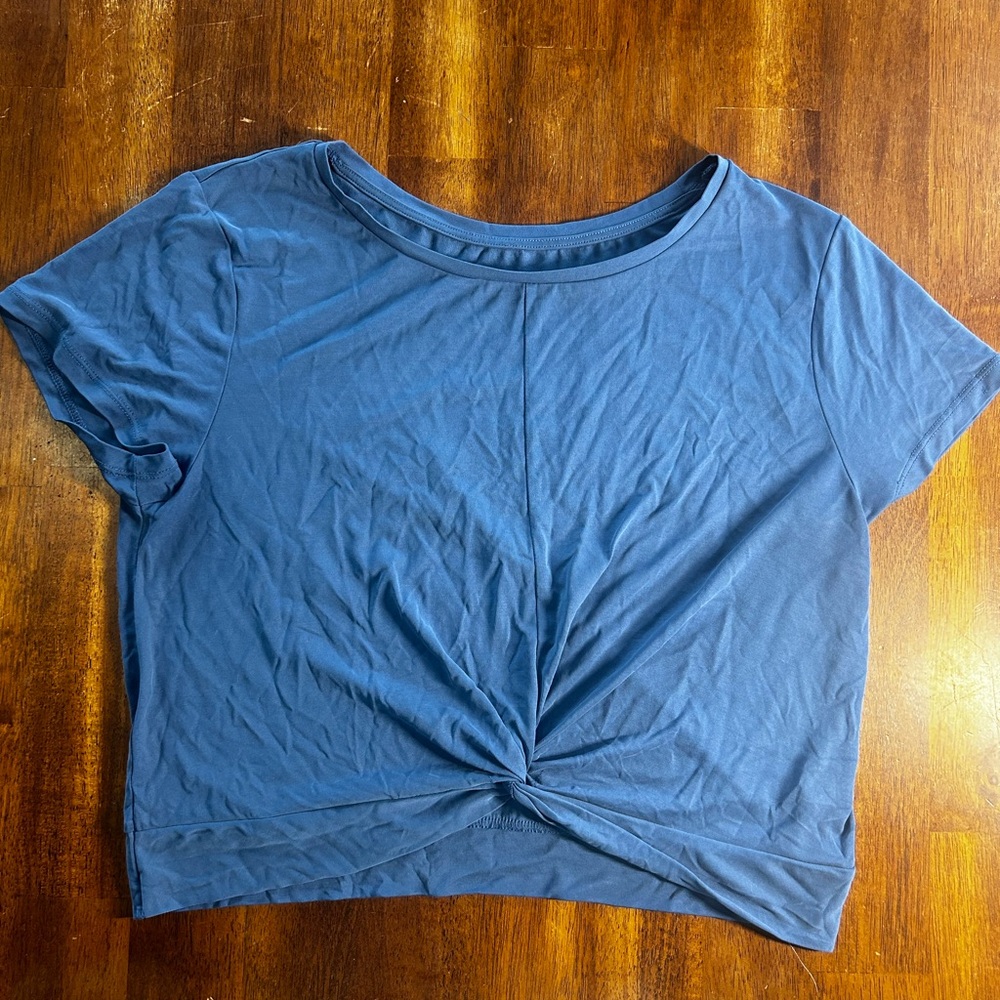 Zyia Blue Women's twist crop top